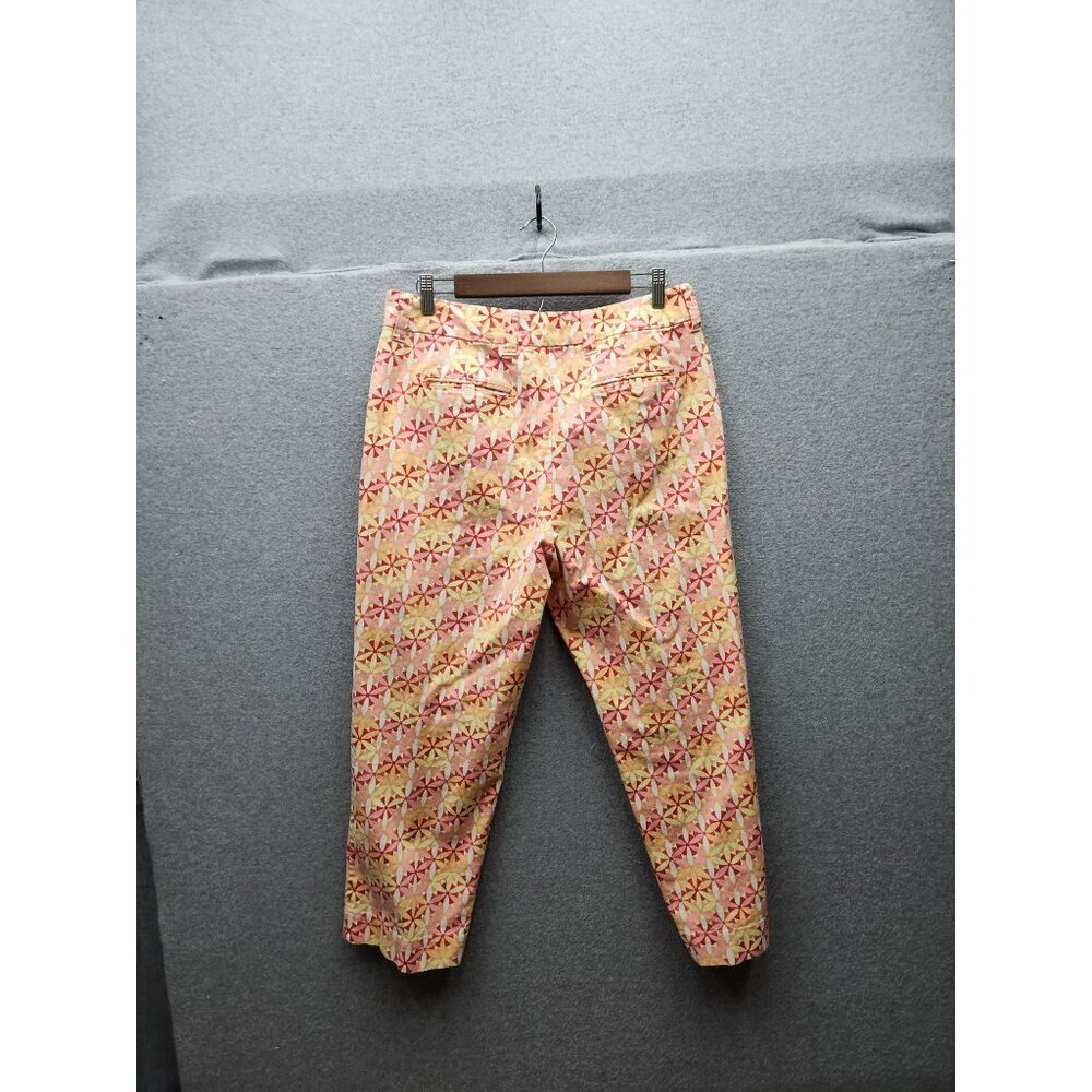 Talbots Womens Size 12 Geometric Print Stretch Pants Multi-Color Made In Hong Ko - Picture 4 of 7